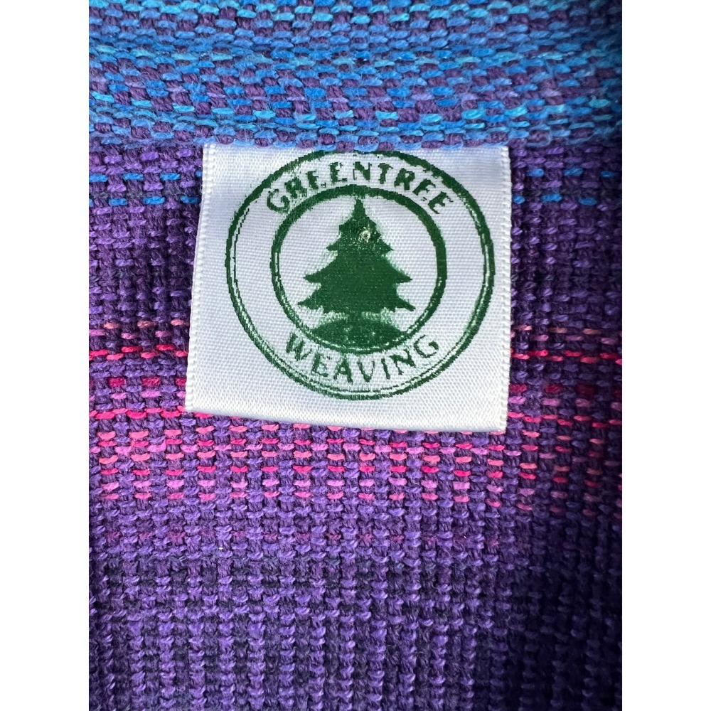 Greentree Weavers Handwoven Cardigan Jacket Womens L/XL Multicolor Boho Chic Vtg - Picture 15 of 16